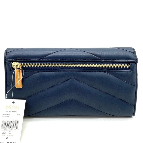 Michael Kors Large Trifold Wallet Navy Blue (NWT) - Picture 5 of 9